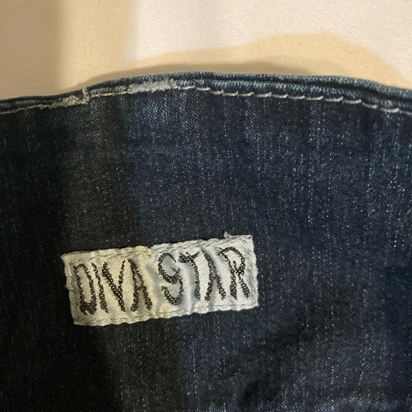 Diva Star stretch skinny jeans - size 3 - dark color with white wash - Picture 5 of 10